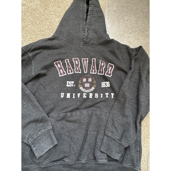 JERZEES Tops - Harvard University Hoodie Size S Gray Bay State Gear Sweatshirt Pullover College